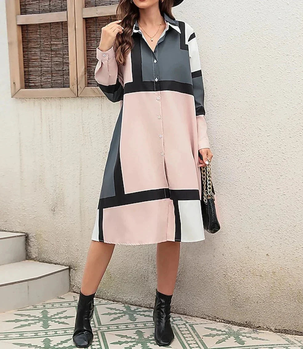 Ella™ - Lyxig klänning med knappstängning