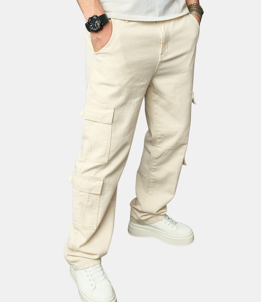 Jason | Cargo Byxor Beige