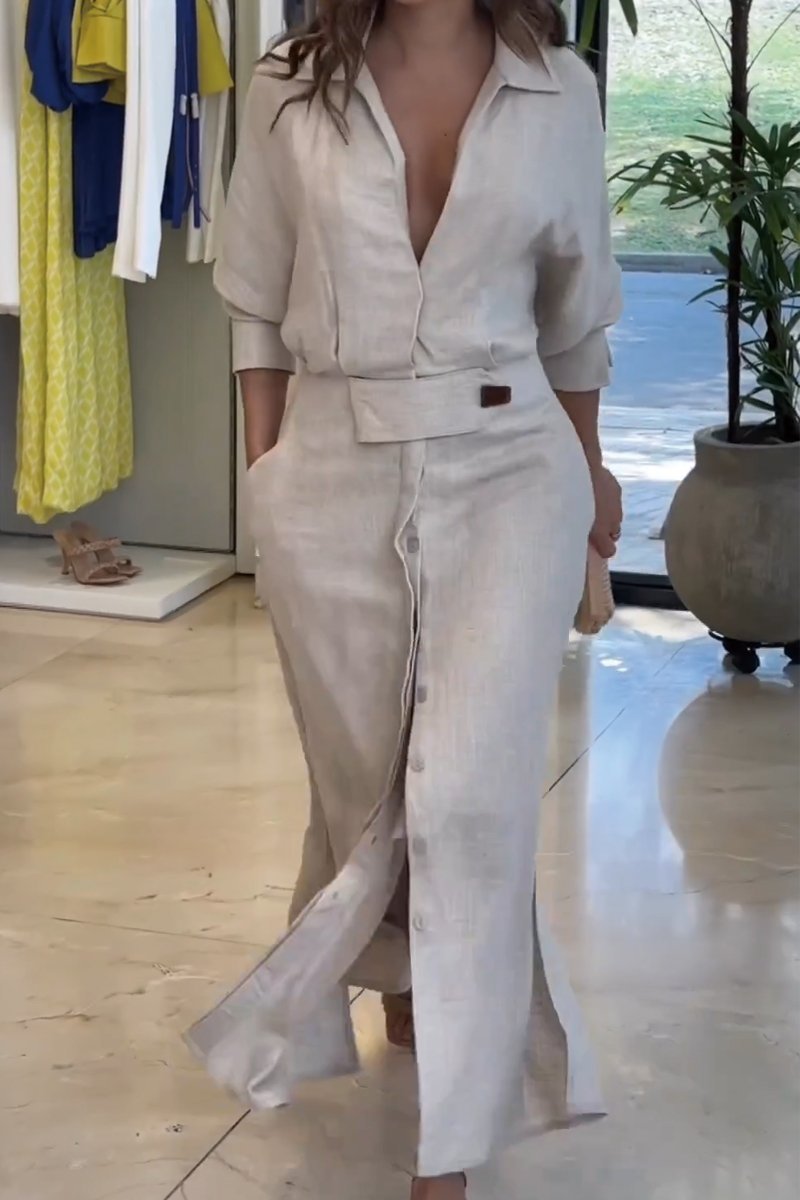 Jeanne™ – Elegant V-ringad Maxiklänning