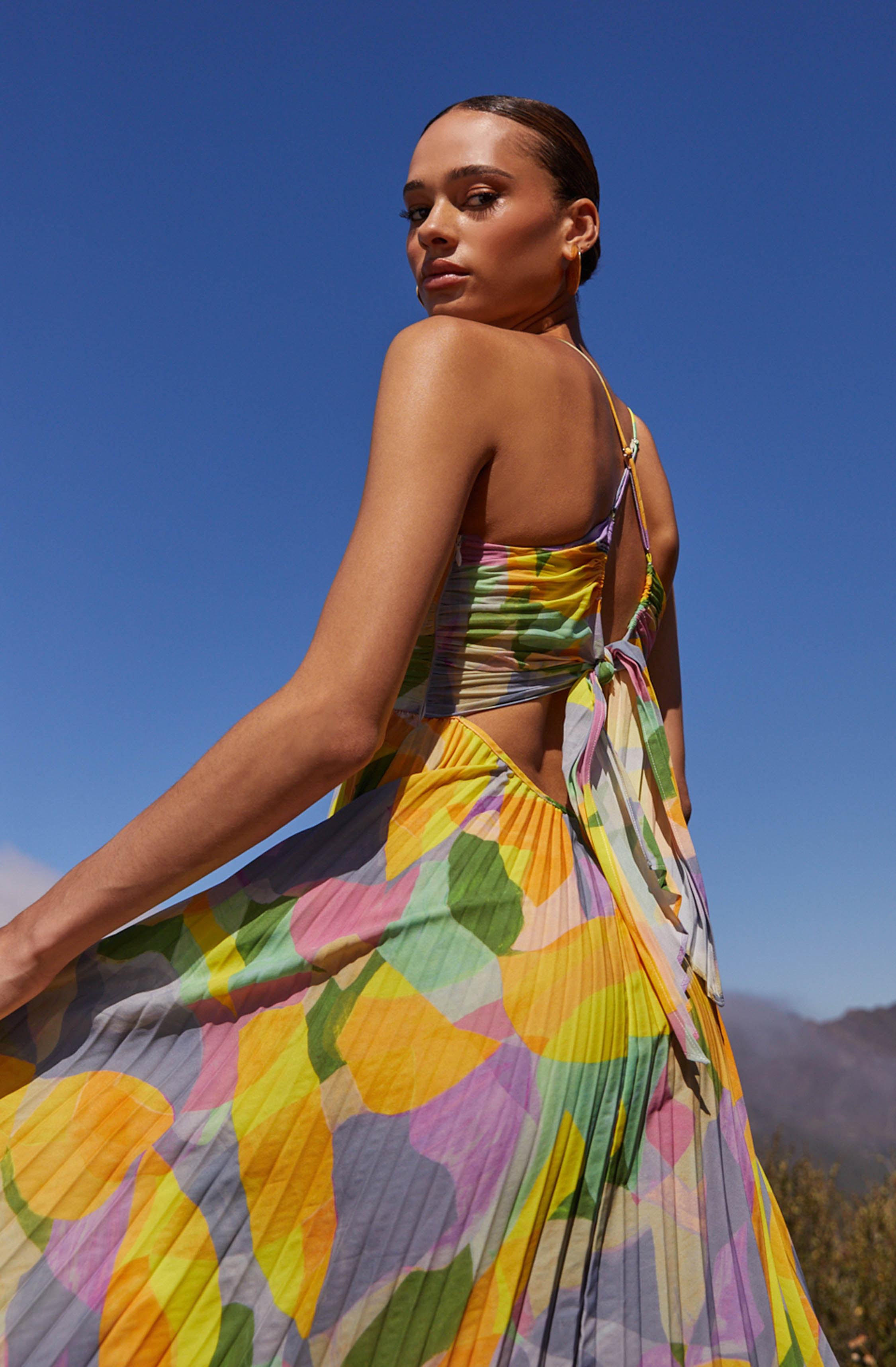 Roza™ - Plisserad Maxi Sommarklänning Med Blommönster